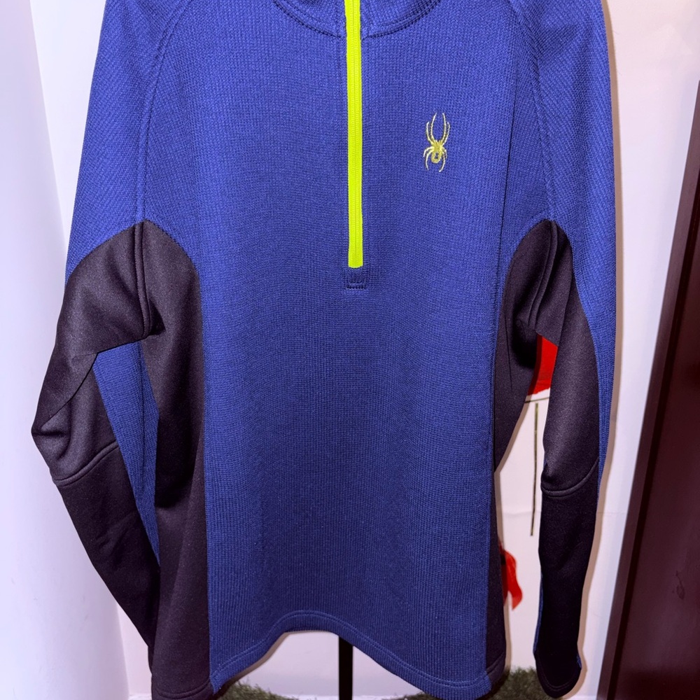 Spyder Men's Blue and Black Half Zip (Men’s XL)